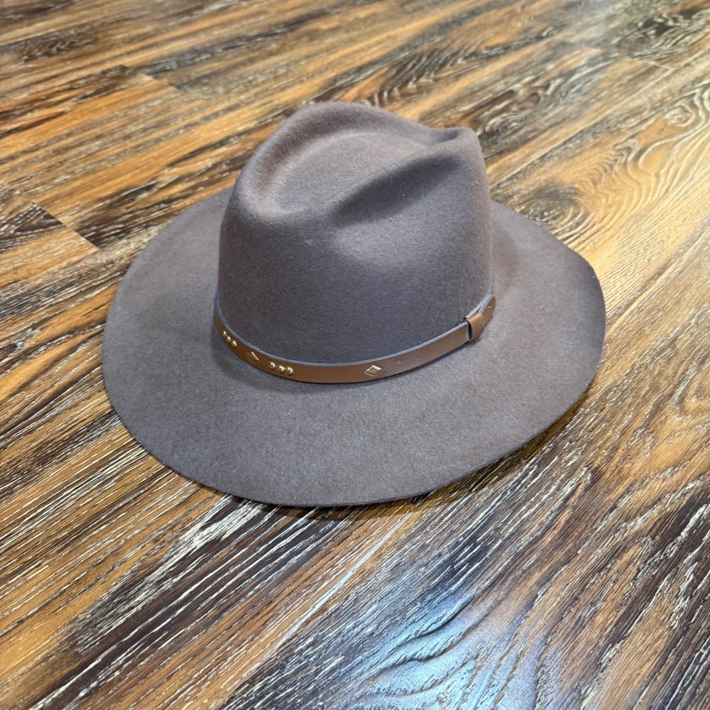 100% Wool Vintage Felt Wide Brim Fedora Hat Brown Medium USA WPL 4384 Men Womens
